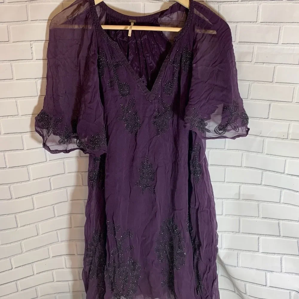 Free People Beaded Tunic‎ Mini Dress Sz S